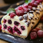 Bûche de Noël au Mascarpone, Chocolat Blanc et Framboises