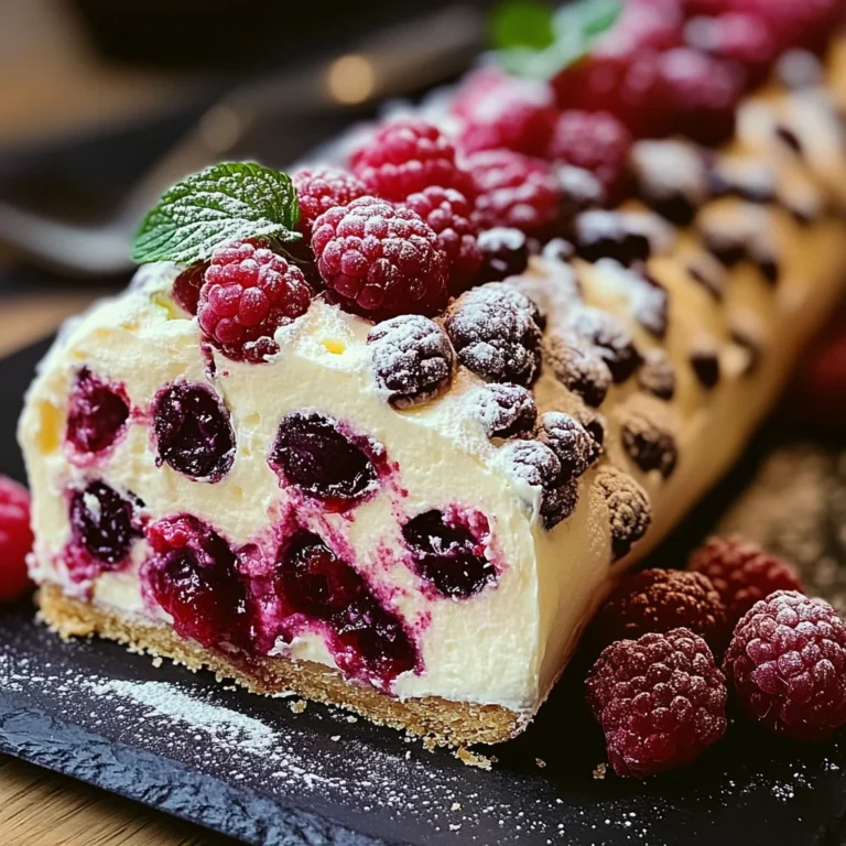 Bûche de Noël au Mascarpone, Chocolat Blanc et Framboises