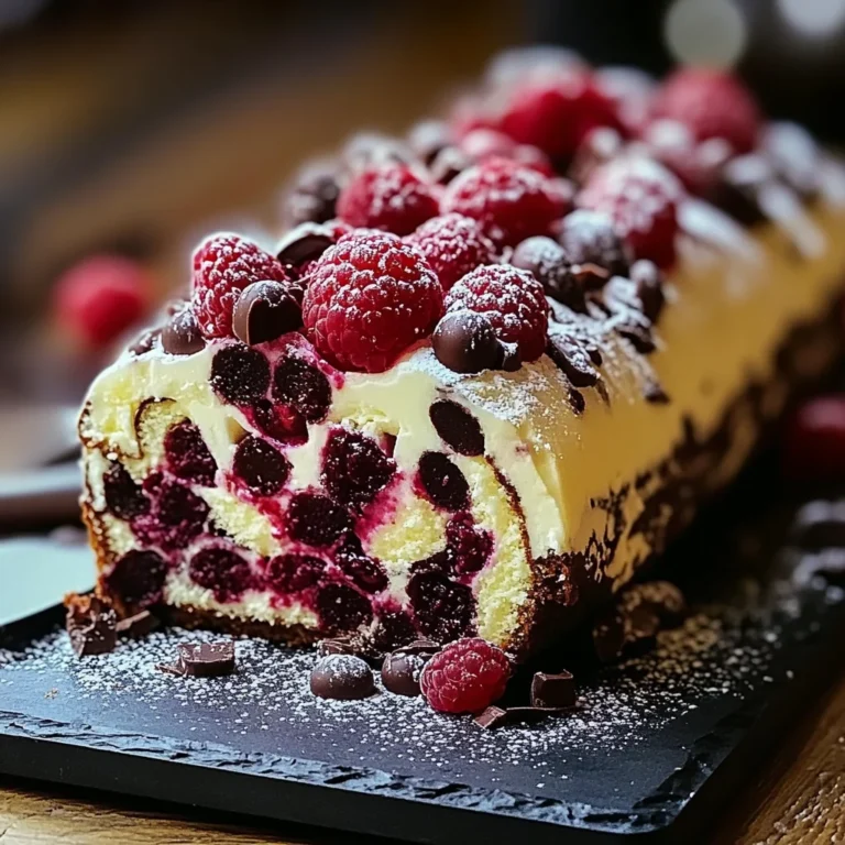 Bûche de Noël au Mascarpone, Chocolat Blanc et Framboises