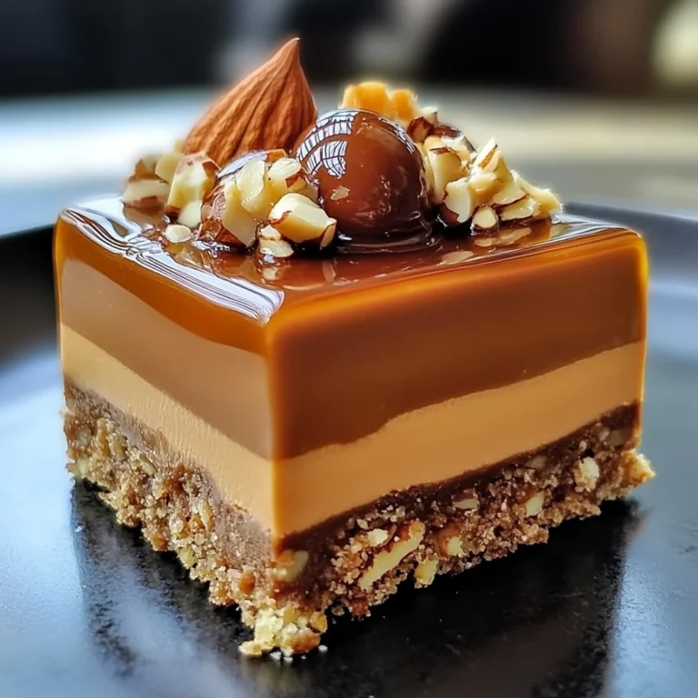 Entremets caramel et mousse noisette