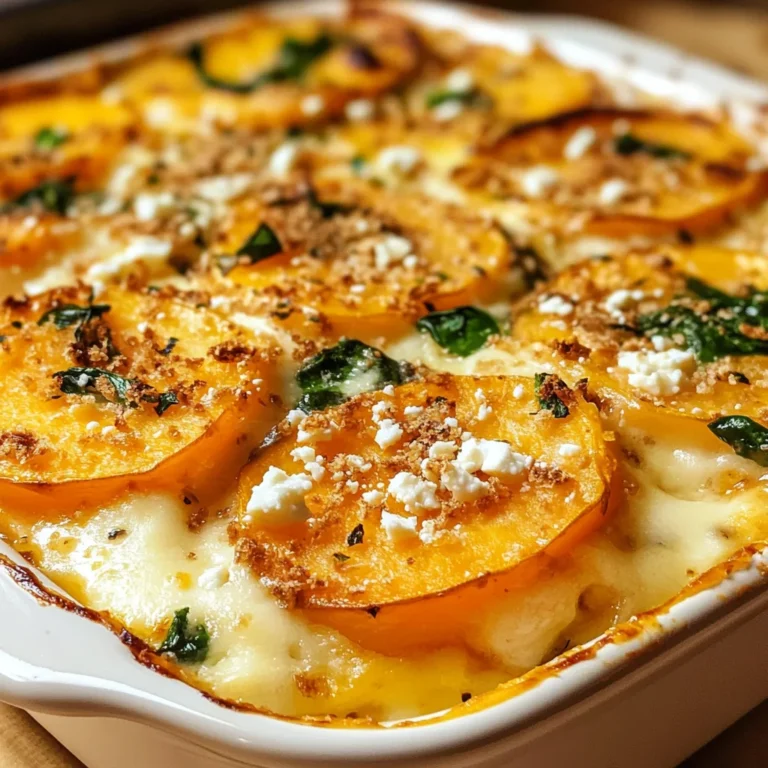 Gratin de Patates Douces, Épinards et Feta