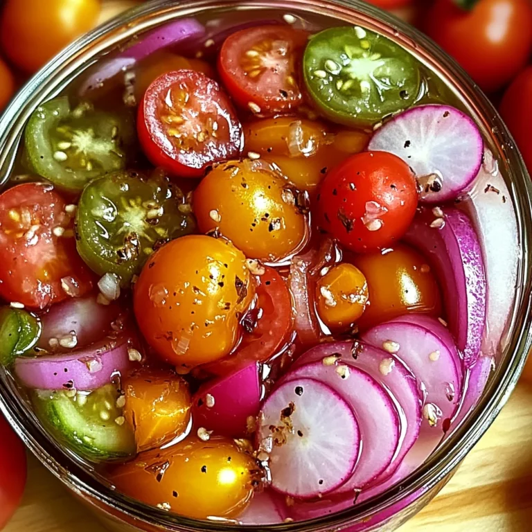 Pickles de Tomates Cerises, Oignons Rouges et Radis
