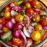 Pickles de Tomates Cerises, Oignons Rouges et Radis