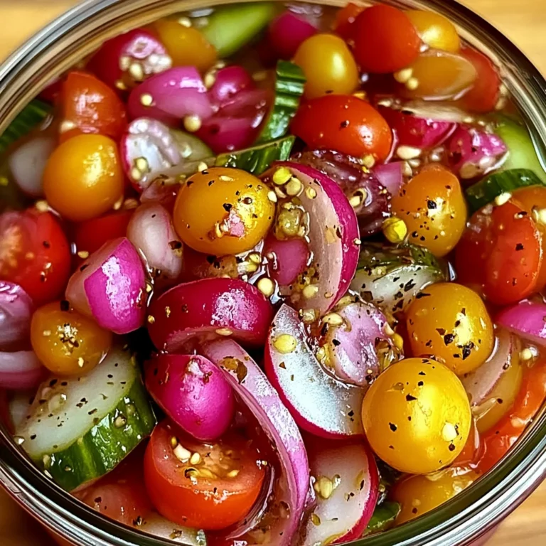 Pickles de Tomates Cerises, Oignons Rouges et Radis