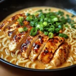 Ramen épicé au poulet sauce crémeuse