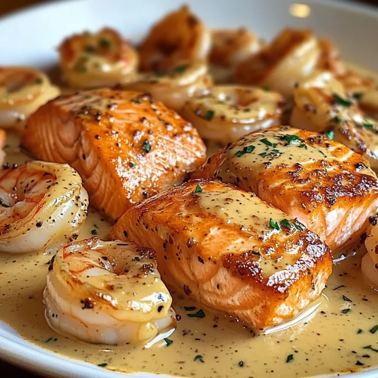 Saumon et Crevettes avec Sauce à la Crème Cajun