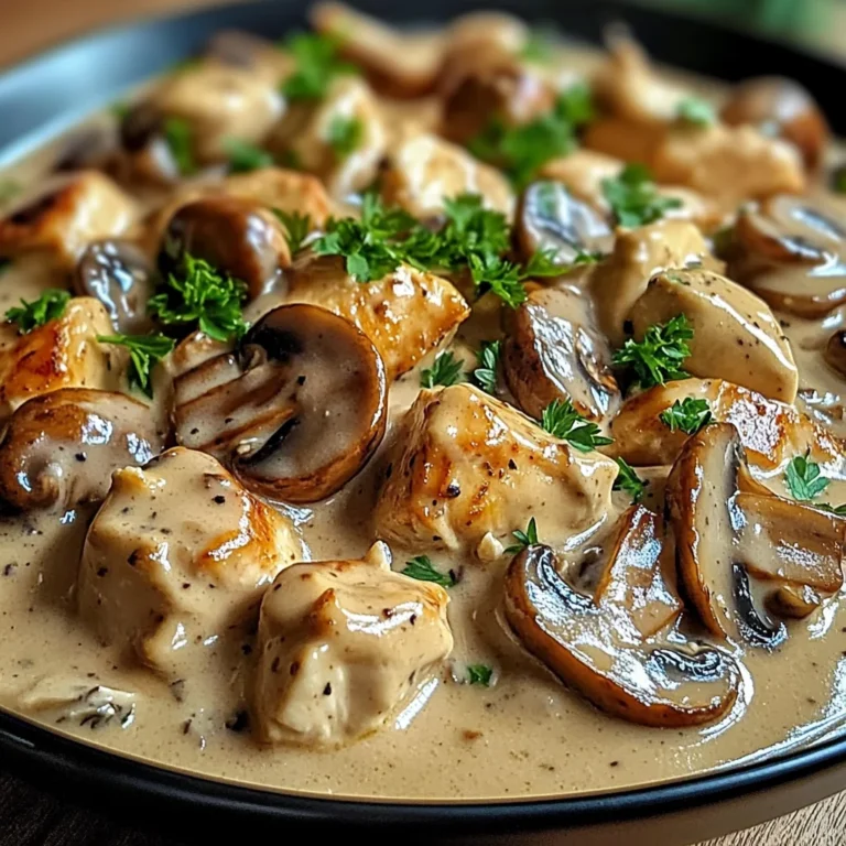 Stroganoff de Poulet aux Champignons