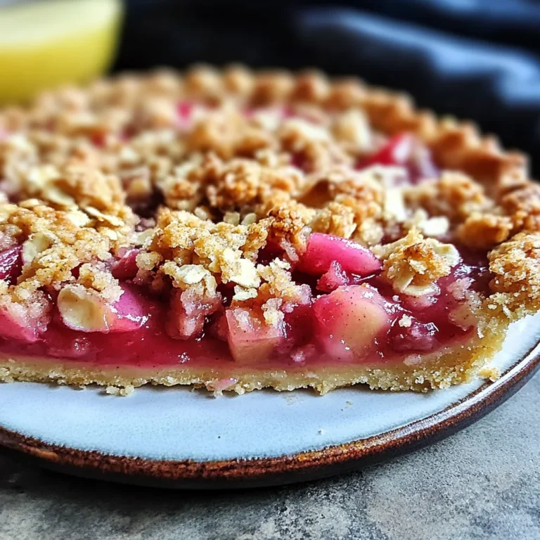 Tarte crumble à la rhubarbe
