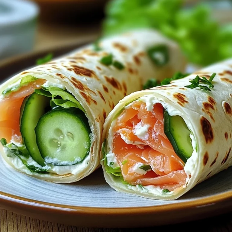 Wraps au fromage frais, concombre et saumon fumé
