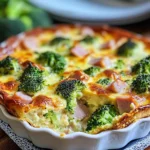 Clafoutis salé brocoli jambon de poulet