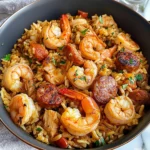Jambalaya Authentique au Poulet, Crevettes et Saucisse