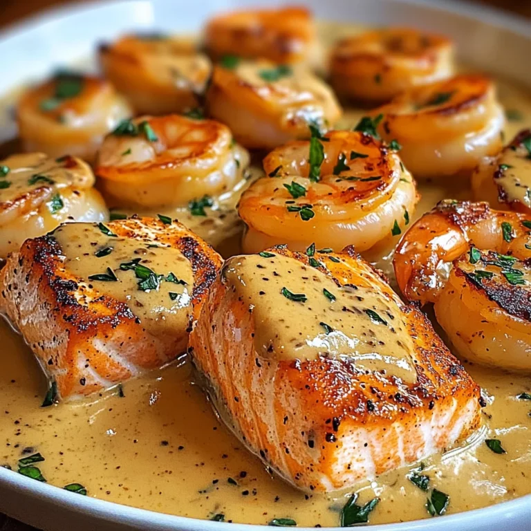 Saumon et Crevettes avec Sauce à la Crème Cajun