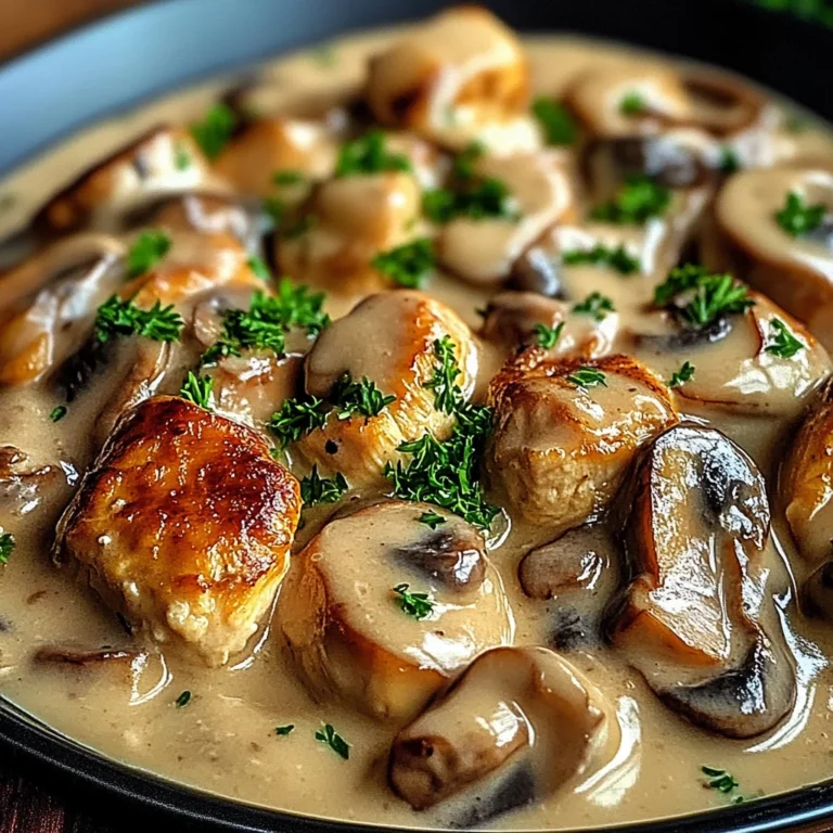 Stroganoff de Poulet aux Champignons