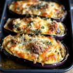 Aubergines gratinées mozzarella olives