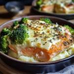 Parmentier au saumon et brocolis