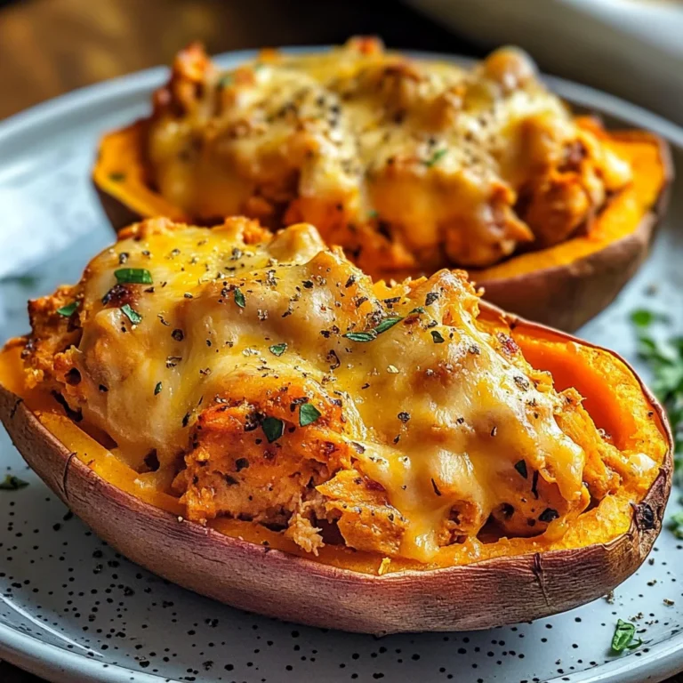 Patate douce farcie au poulet