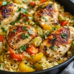 Riz au four poulet légumes