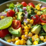 Salade de maïs et avocat