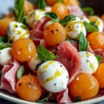 Salade melon jambon de poulet mozzarella