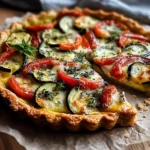 Tarte aux légumes colorés